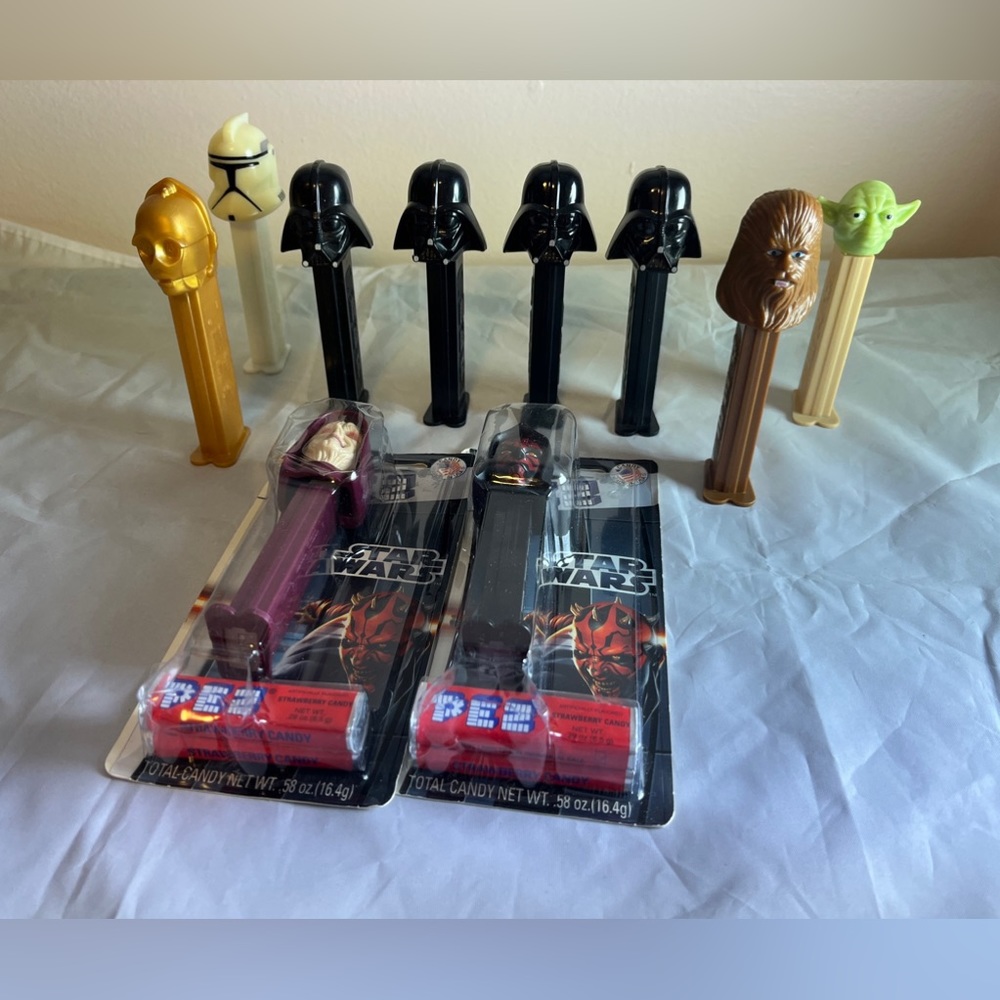 Vintage Star Wars Pez Dispenser Lot 10 1997 Vintage Darth Vader Yoda Chewbacca